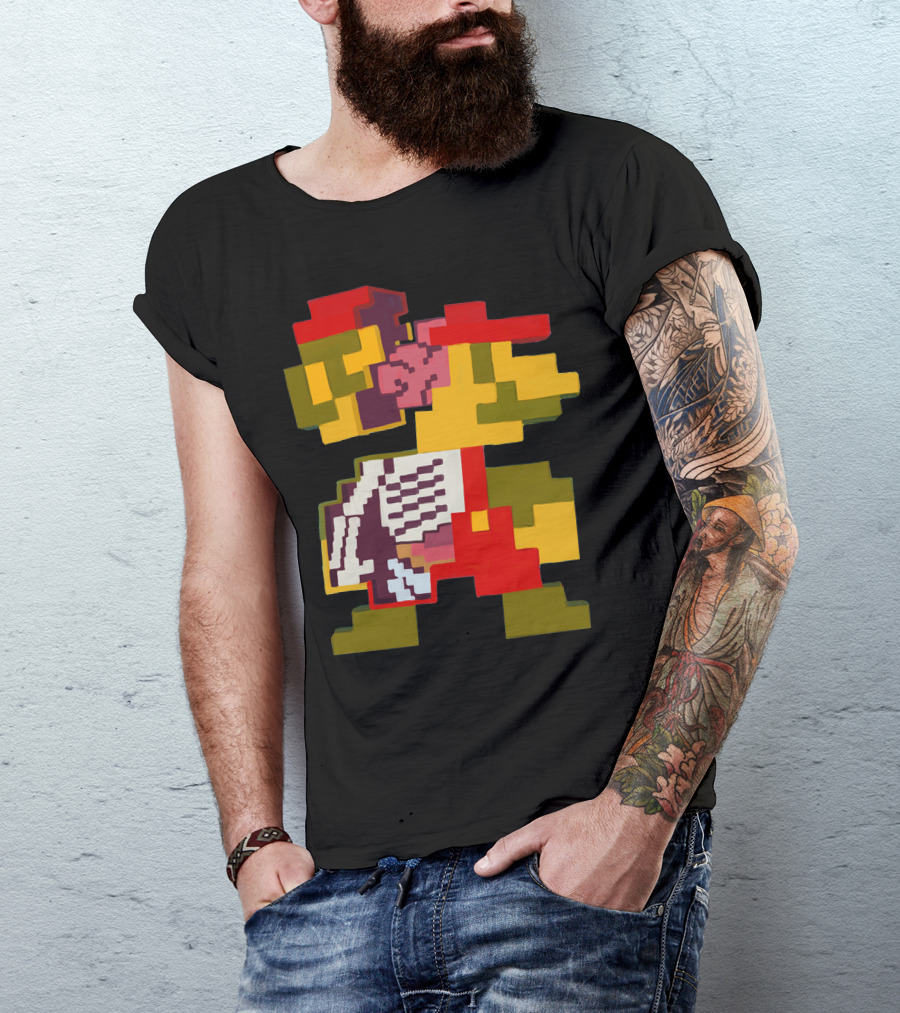 Mario Anatomy Pixel Art Character Analysis T-Shirt