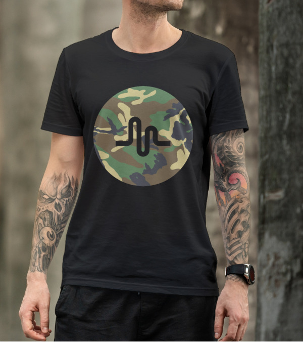 Musically Camouflage Note Wave Circle T-Shirt