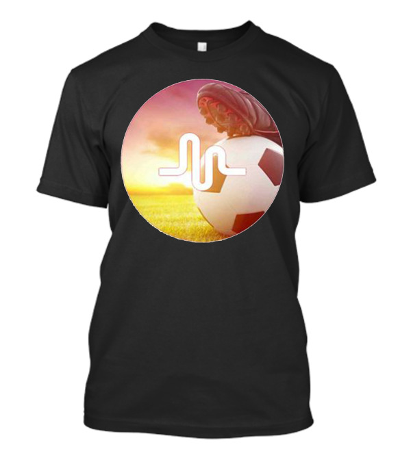 Musically Soccer Harmony Football Sunrise Scene T-Shirt