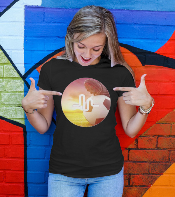 Musically Soccer Harmony Football Sunrise Scene T-Shirt