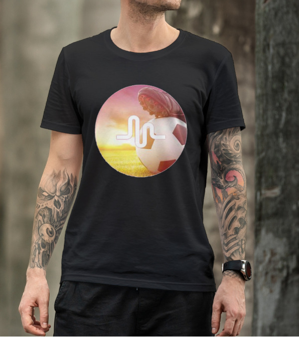 Musically Soccer Harmony Football Sunrise Scene T-Shirt
