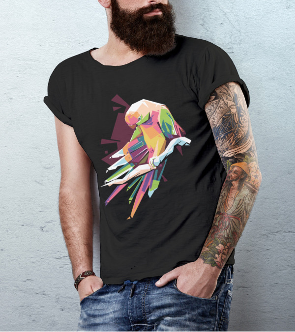 Geometric Colorful Parrot T-Shirt