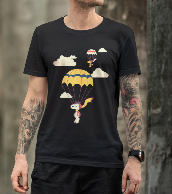 Snoopy And Woodstock Parachuting Adventure T-Shirt