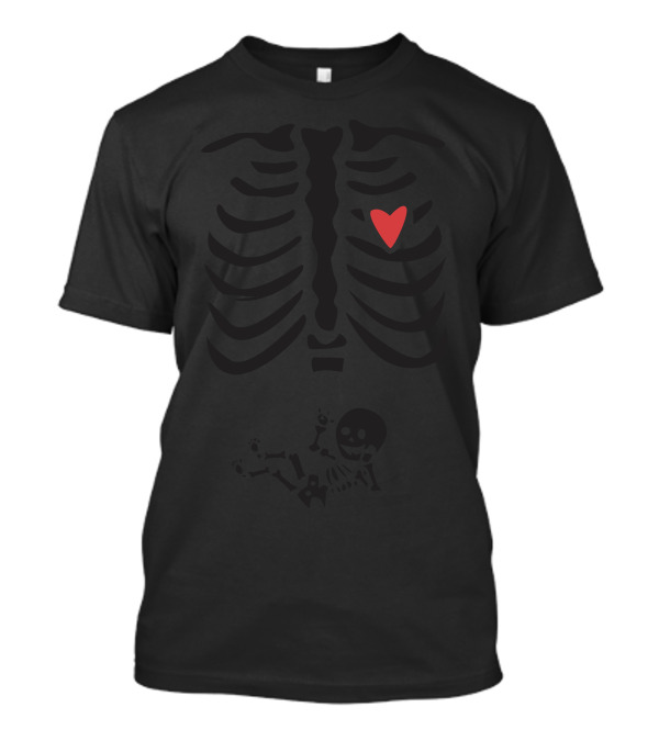 Skeleton Baby Anatomy With Red Heart T-Shirt