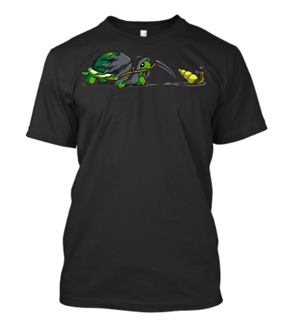 Slow Death Turtle Reaper Vs Snail Showdown T-Shirt