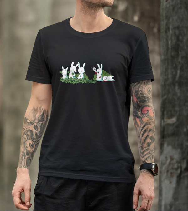 Four Leaf Clover Bunny With Diamond Discovery Scene T-Shirt