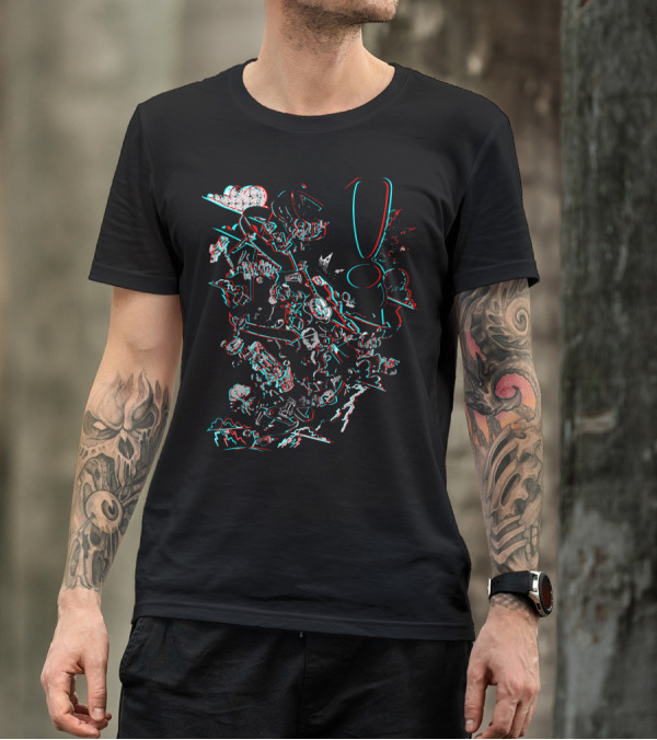 Stereo Scope Exclamation Chaos Abstract T-Shirt