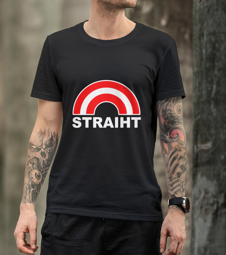 STRAIHT Red And White Arch T-Shirt