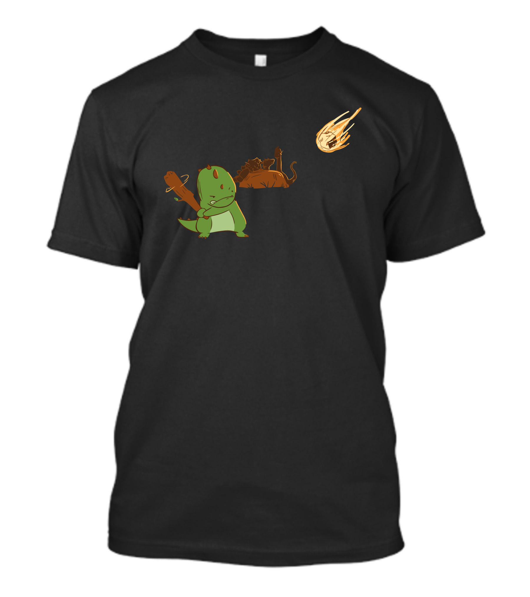 Sudden Death Dinosaur Baseball Meteor Collision T-Shirt