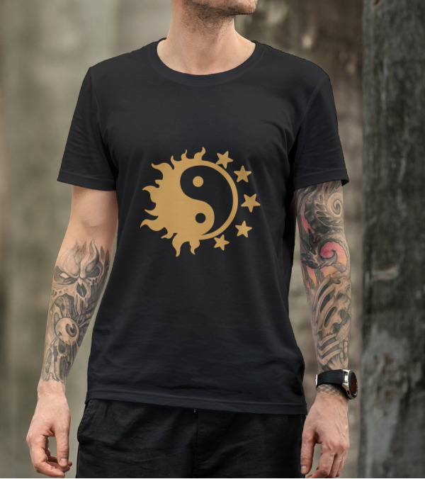 Sun Moon Stars Yin Yang T-Shirt