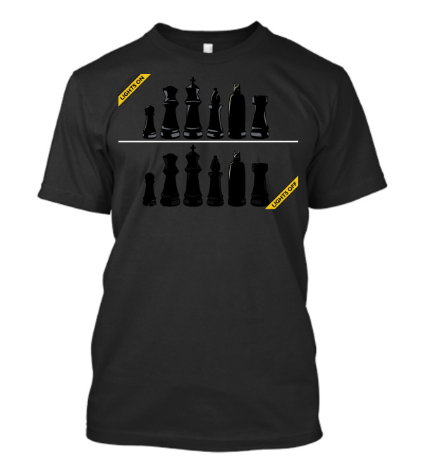 The Dark Knight Chess Pieces Lights On Off T-Shirt