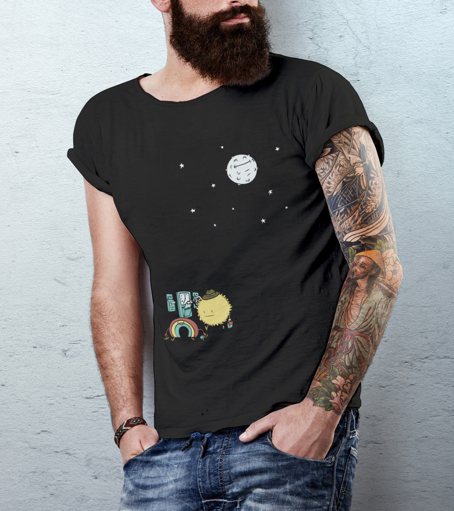 The Night Shift Under The Moon With Arcade Cabinet And Lone Character T-Shirt