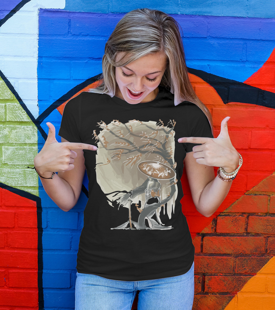 Orchid Onryo Spirit With Tree And Hat T-Shirt