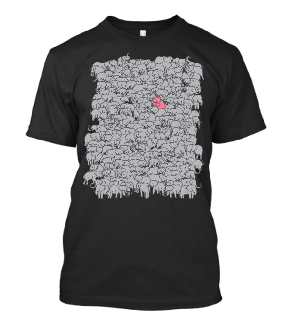 The Pink Pachyderm Among Grey Elephants T-Shirt