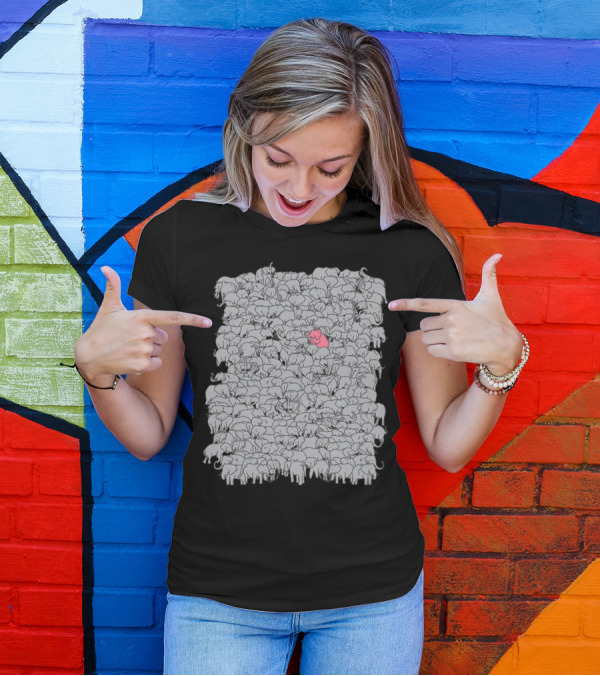 The Pink Pachyderm Among Grey Elephants T-Shirt