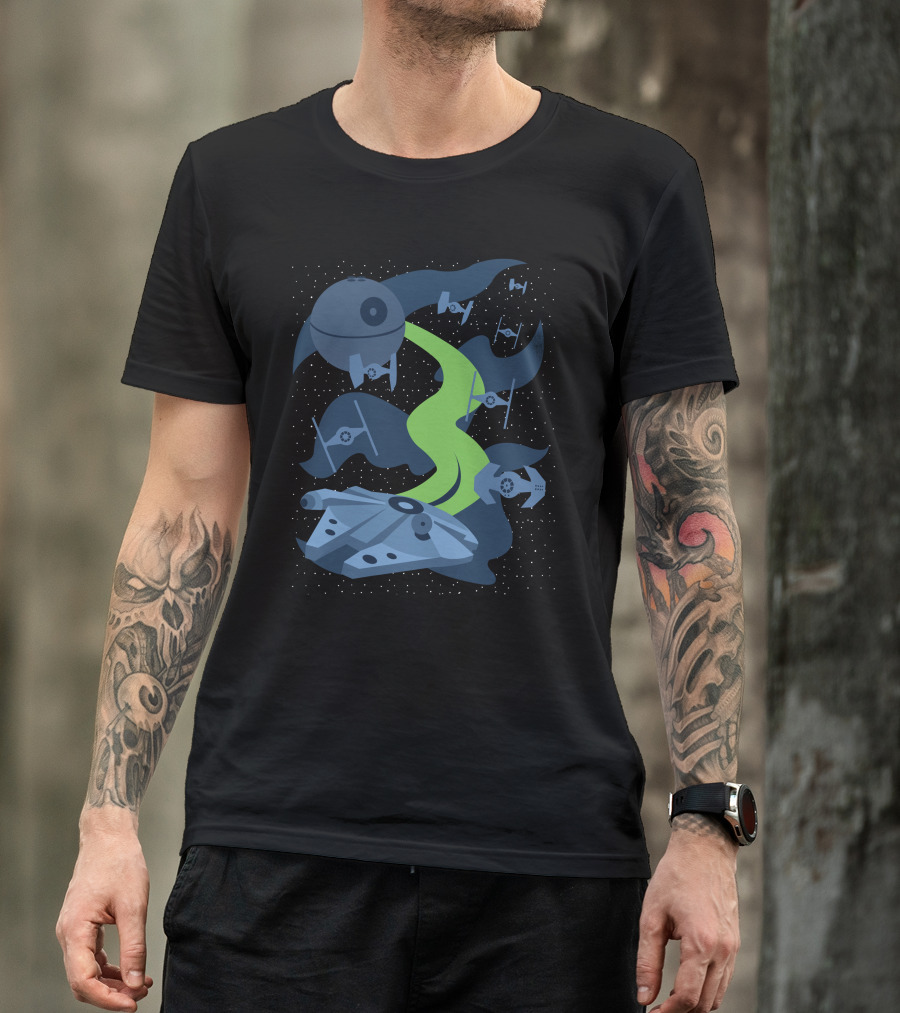 The War In Our Stars Space Battle Scene T-Shirt