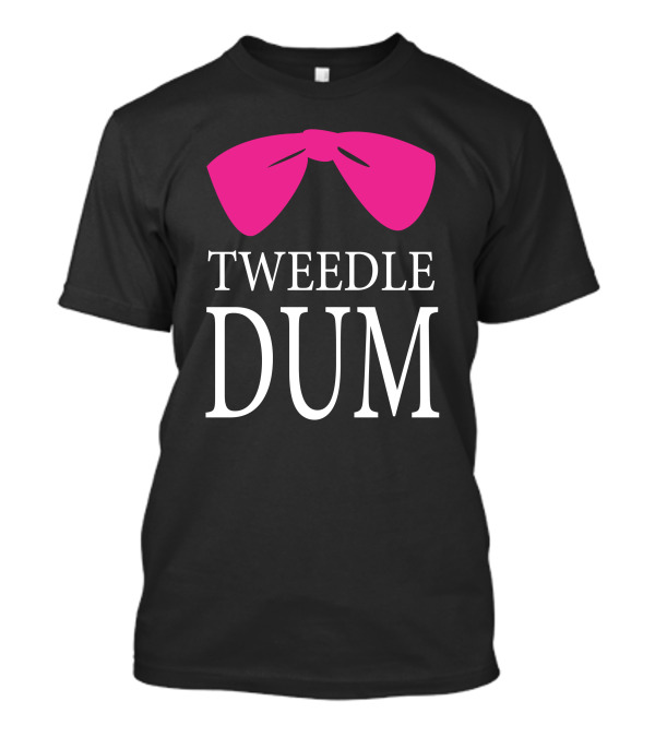 Tweedle Dum Pink Bow Maroon T-Shirt