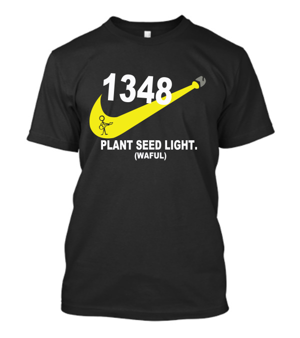 1348 Plant Seed Light Waful Swoosh Stick Figure T-Shirt