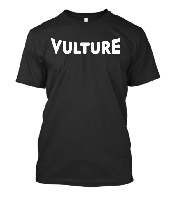 Vulture White Text Bold Minimalist T-Shirt