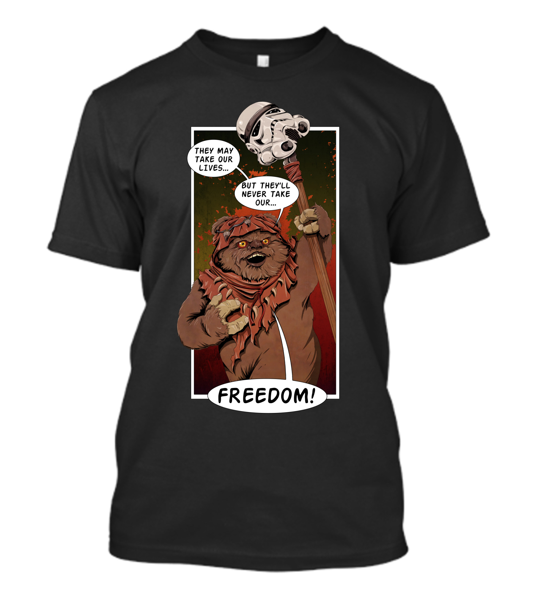Braveheart Endor Freedom Ewok Stormtrooper Helmet T-Shirt