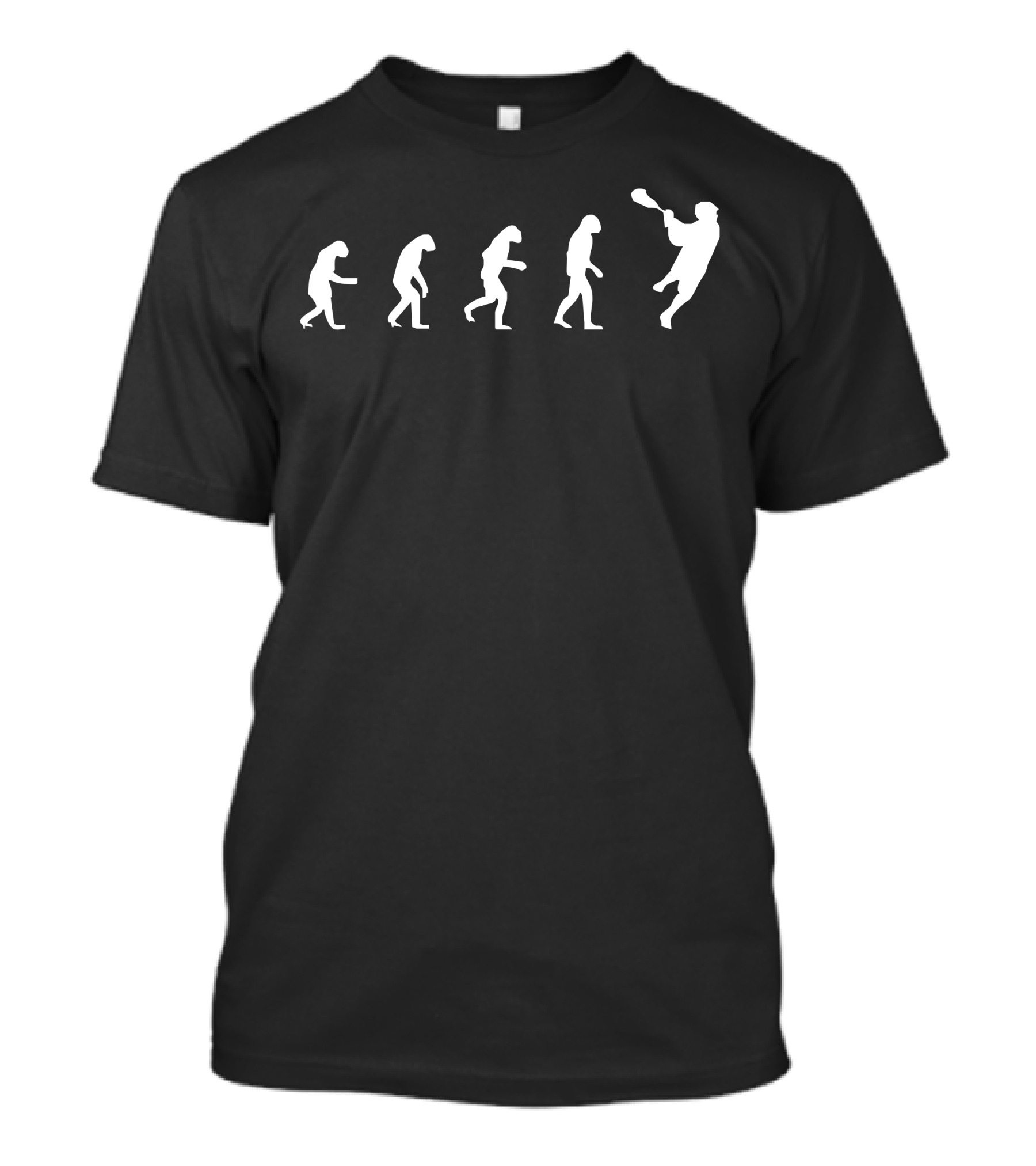 Evolution Of Man To Lacrosse Player Silhouette Progression T-Shirt