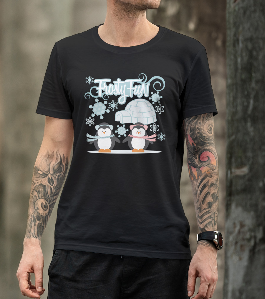 Frosty Fun Penguins Igloo Snowflakes T-Shirt