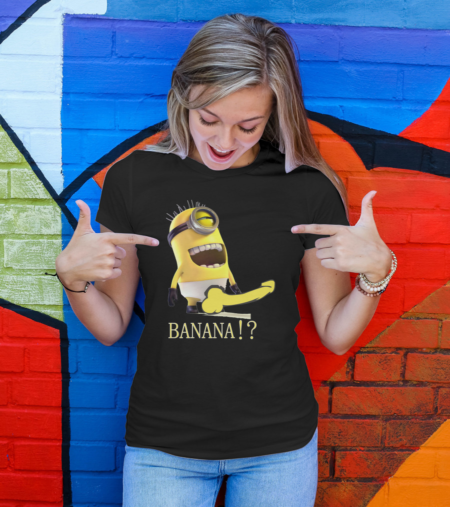 Minion Character Holding Banana? Funny Meme T-Shirt