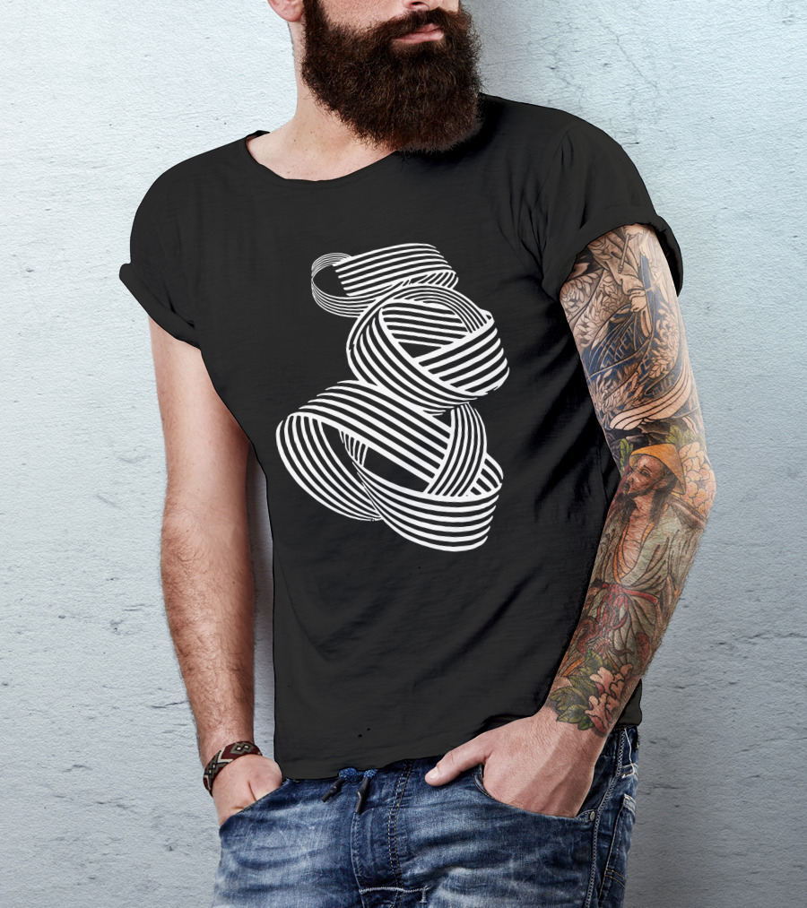 Geometric Shape Optical Illusion Twisting Lines T-Shirt