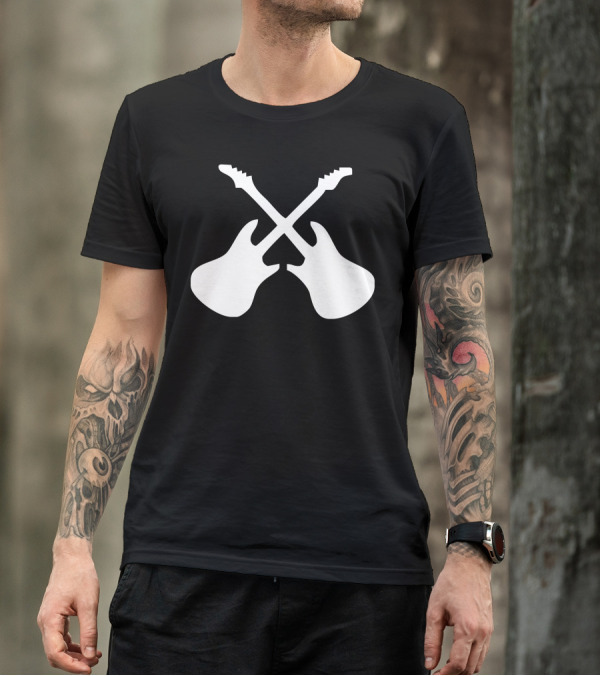 Guitar Gig Concert Tour Band Custom Personal Crossed Guitars T-Shirt