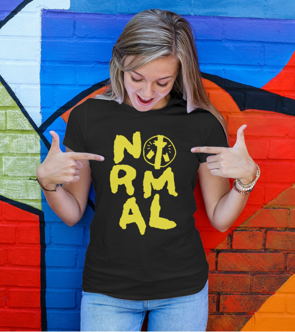 Normal Homeless Cross Circle Symbol Yellow T-Shirt