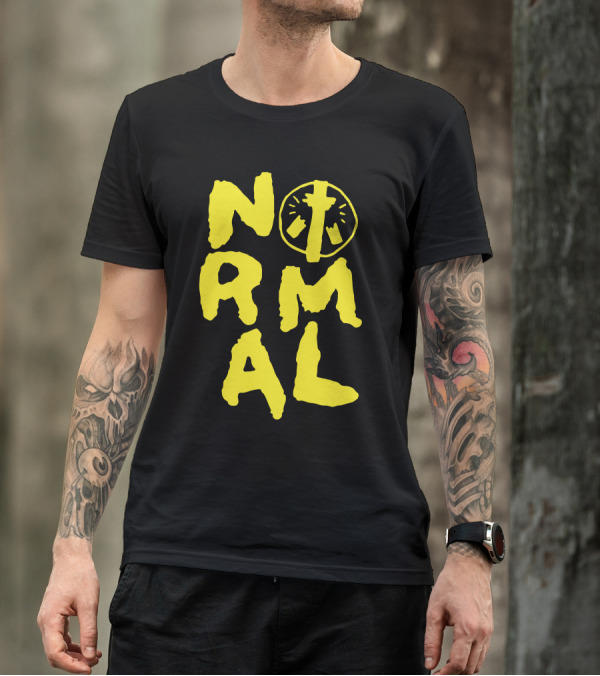 Normal Homeless Cross Circle Symbol Yellow T-Shirt