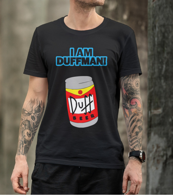 I Am Duff Man Homer Duff Beer Can T-Shirt