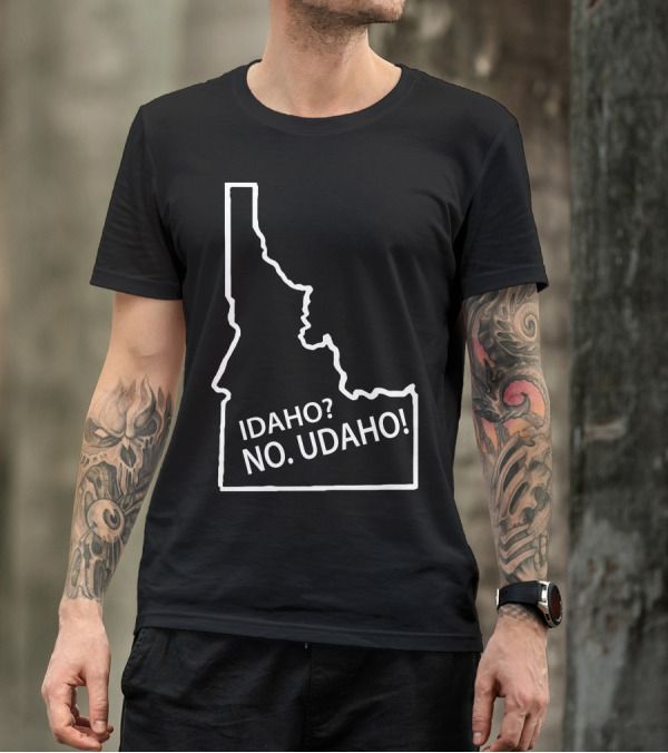 Idaho No Udaho State Shape Map Text T-Shirt