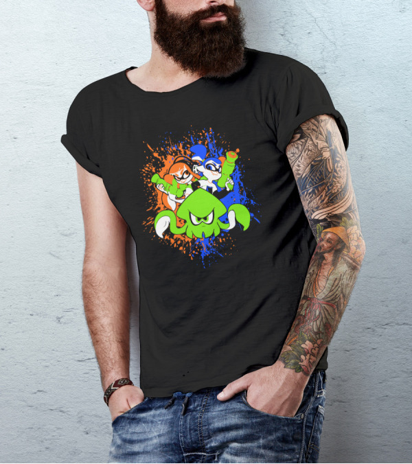 Splatoon Ink Your Turf Battle Squid And Inklings T-Shirt