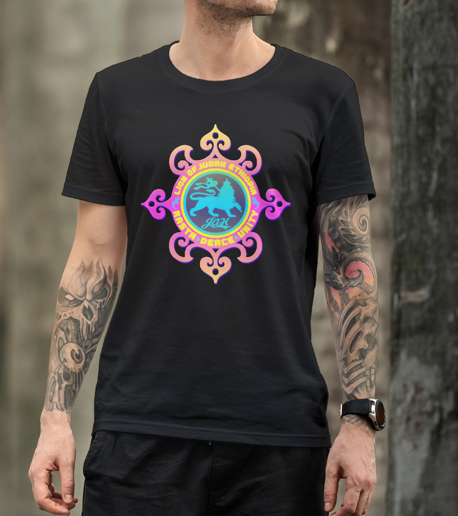 Lion Of Judah Ethiopia Jah Rasta Peace Unity T-Shirt