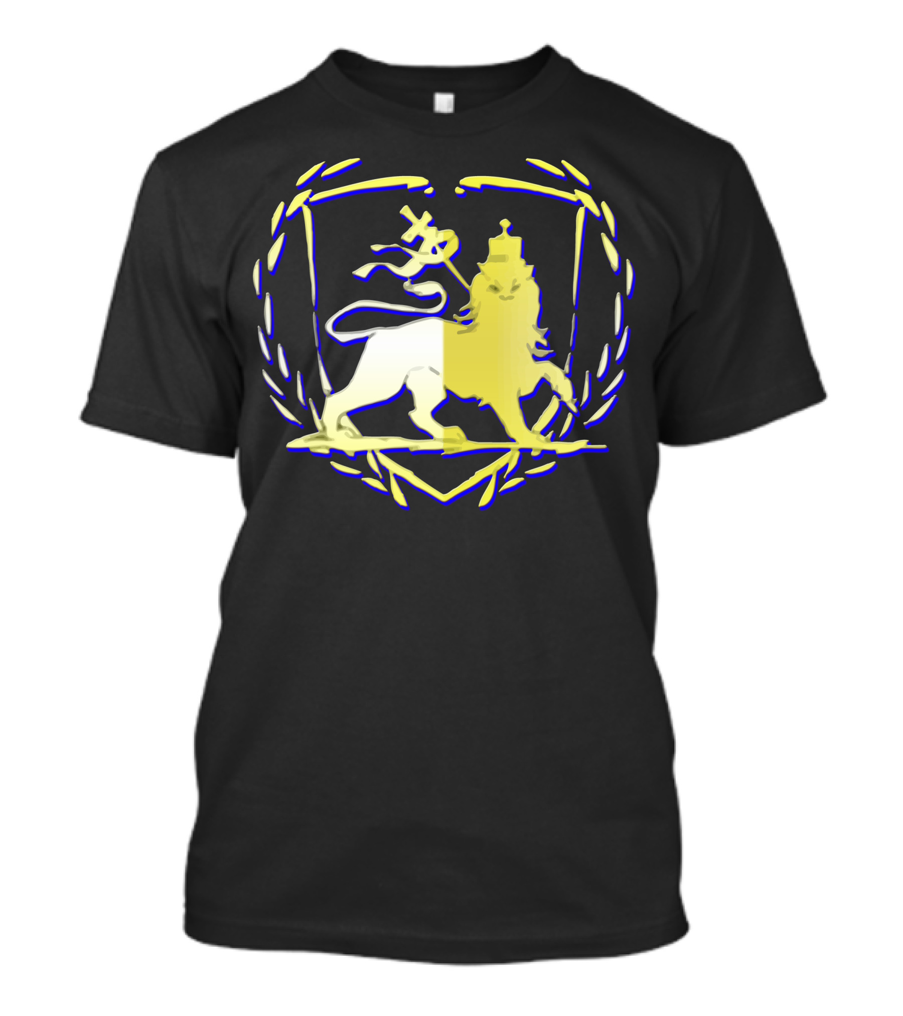 Lion Of Judah Rasta Reggae Roots Clothing Laurel Emblem T-Shirt