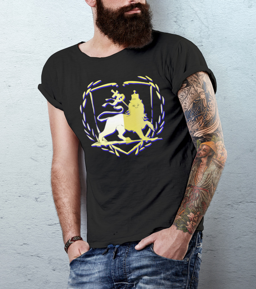 Lion Of Judah Rasta Reggae Roots Clothing Laurel Emblem T-Shirt