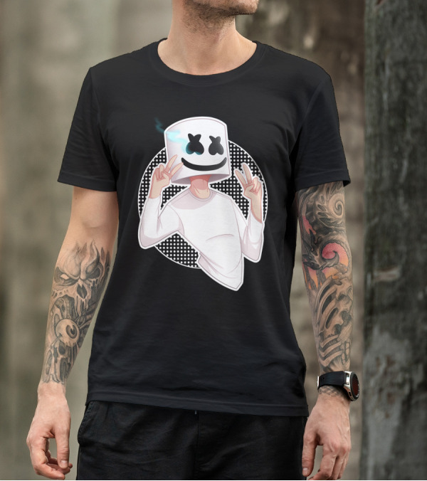 Marsmello Peace Sign Cartoon Character T-Shirt