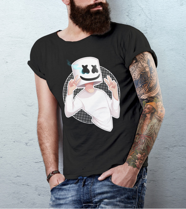 Marsmello Peace Sign Cartoon Character T-Shirt