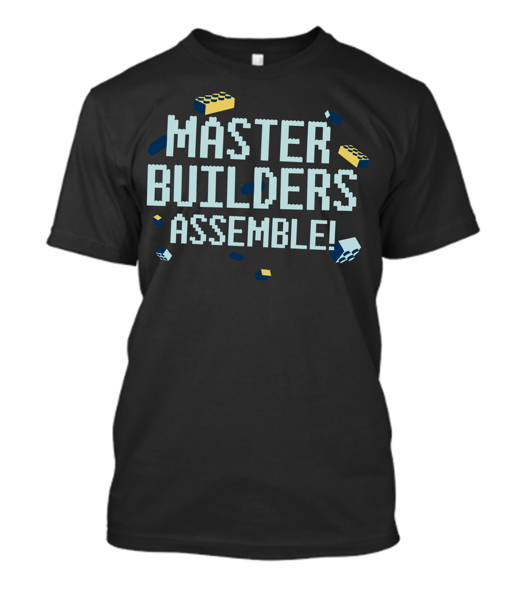 Master Builders Assemble LEGO Block Text T-Shirt