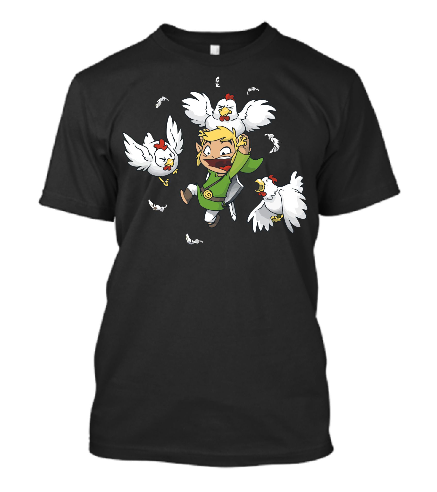 Maybe A Bad Idea Hero Surrounded By Angry Chickens T-Shirt