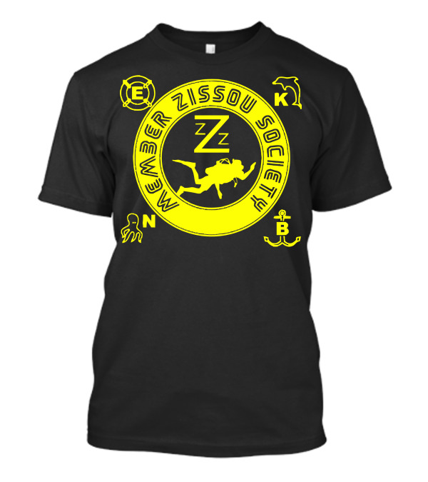 Member Zissou Society Dive Team Emblem With Diver Kangaroo Octopus Anchor T-Shirt