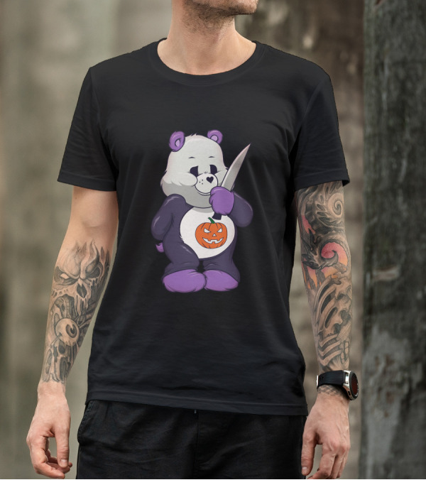 Michael Myers Scare Bear Halloween Pumpkin Knife T-Shirt
