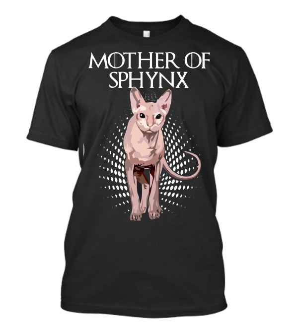 Mother Of Sphynx Cat Graphic Retro Style White Dots T-Shirt