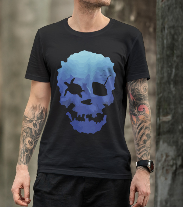 Mystic Ocean Skull With Turtle And Stingray T-Shirt
