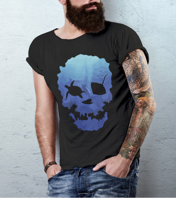 Mystic Ocean Skull With Turtle And Stingray T-Shirt