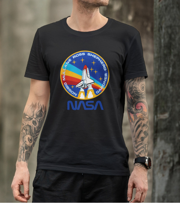 NASA Space Shuttle Mission Patch Mullane Ross Shepherd Gibson Gardner T-Shirt
