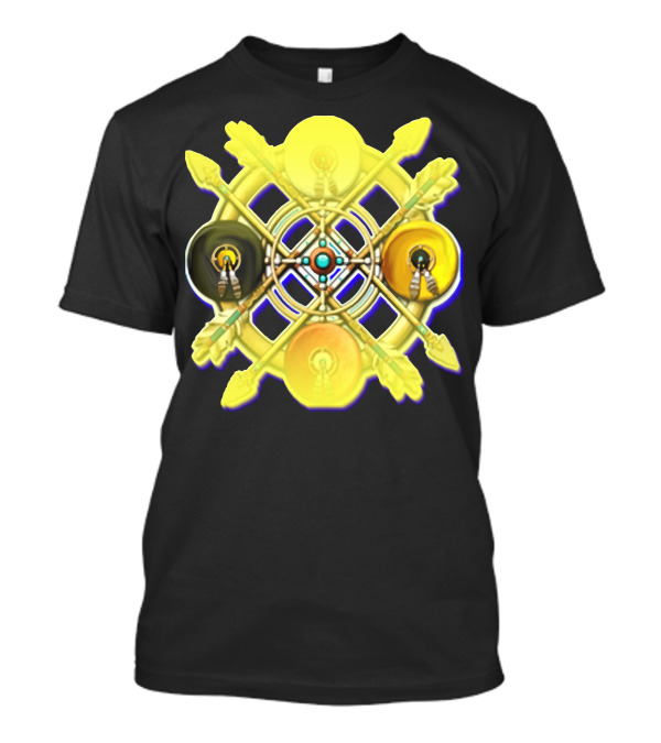 Native American Medicine Wheel Mandala Circular Pattern With Crossed Arrows And Feather Elements T-Shirt