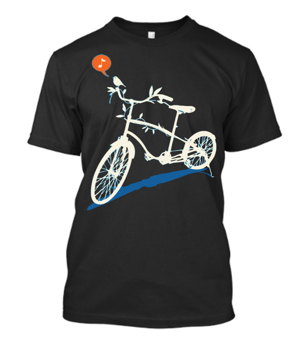 Nature Call: Bird On Bicycle With Music Note T-Shirt