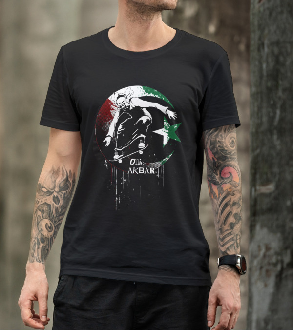 Ollie Akbar Skateboarding Crescent And Star T-Shirt